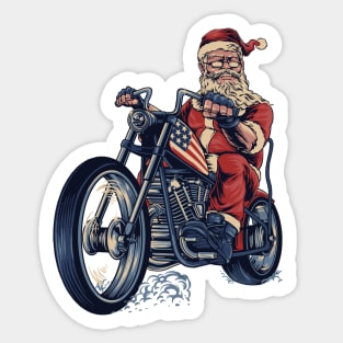 Biker Santa Claus Sticker